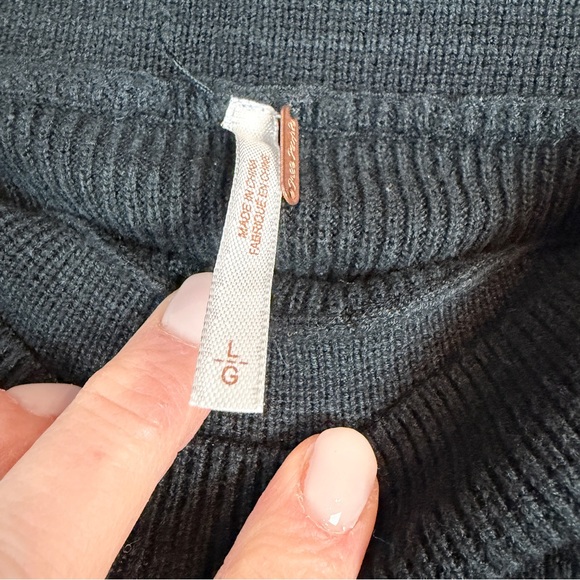 Free People Golden Hour Midi skirt black knit size Large - Picture 6 of 7